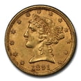 thumbnail image 2 of 1891-CC $5 Liberty Gold Half Eagle MS-61 PCGS, 2 of 3