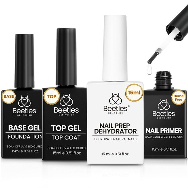 Set de deshidratador e imprimador para uñas, esmalte en gel Beetles, 15 ml, 4 unidades