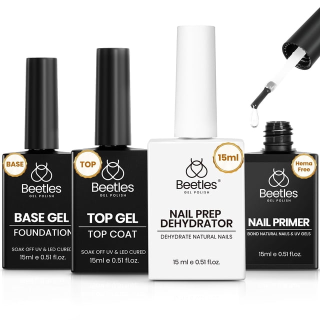 Set de deshidratador e imprimador para uñas, esmalte en gel Beetles, 15 ml, 4 unidades