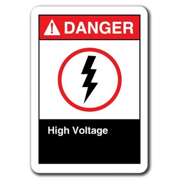 Danger Sign - High Voltage 1 7"x10" Plastic Safety Sign ansi osha