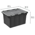 thumbnail image 2 of Sterilite Small Hinged Lid Industrial Storage Bin, 12 Gallon Rugged Plastic Storage Tote, Dark Gray, 2 of 9