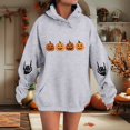 thumbnail image 2 of Chandail à Capuche d'Halloween pour Femmes, Chandail Confortable, Veste Imprimé Citrouille Mignonne, Design Mains, Tenue Décontractée Automne, 2 of 4