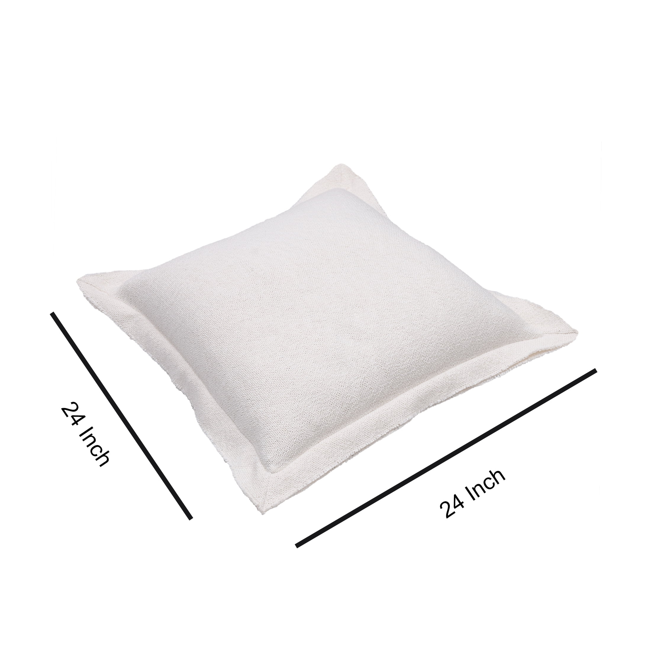 Better Homes & Gardens 24" x 24" Blake Bi-Flange Throw Pillow Cover, Vanilla Dream