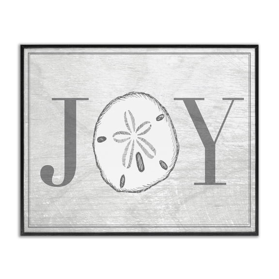 Stupell Industries Rustic Lodge Joyful Summer Sand Dollar Black Framed Giclee Art, 14 x 11, by Lil' Rue