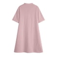 thumbnail image 7 of Guieoi Summer Dresses for Women V-Neck Short-Sleeve Cotton-Linen Casual Straight-Cut Solid-Color Dress with Pockets Pink XL, 7 of 7