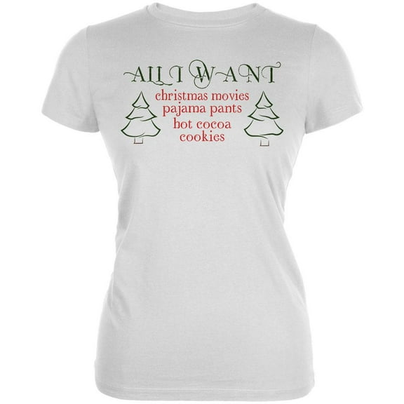 All I Want For Christmas Juniors Soft T Shirt White SM