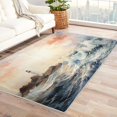 thumbnail image 1 of Lighthouse Rugs for Living Room Bedroom Entryway - Waves Rug 2x3 - Sunrise Carpet for Home Decor - Washable Non Slip Patterned Indoor Small Area Rug - Soft & Low Pile (ZL&795), 1 of 7