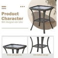 thumbnail image 4 of Outdoor Side Tables for Patio, Wicker/Rattan End Tables, Outdoor Wicker Side Table, Grey Rattan Glass Top Patio Side Table, 4 of 8