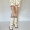 thumbnail image 2 of Kmbangi Women's Rib Knit Leg Warmers Cute Knee High Socks Boot Cuffs Two Tone Stockings with Button Decor, 2 of 4