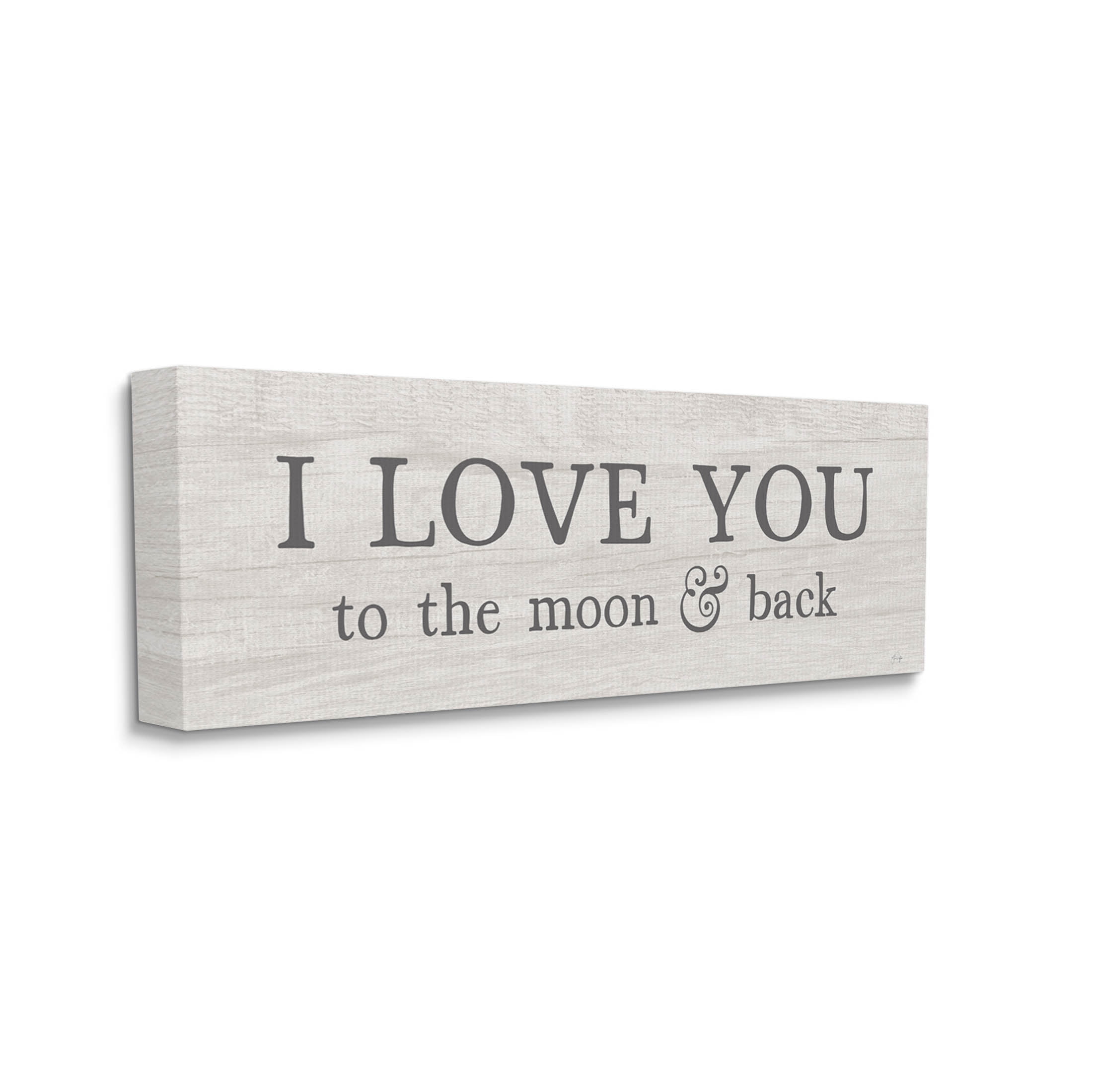 Stupell Industries Love You To Moon & Back Phrase Graphic Art Gallery Wrapped Canvas Print Wall Art, Design by Yass Naffas Designs
