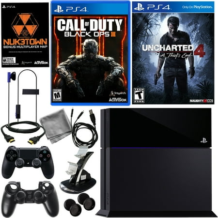 PlayStation 4 500GB Black OPS III Bundle with Uncharted 4 Thief's End & More