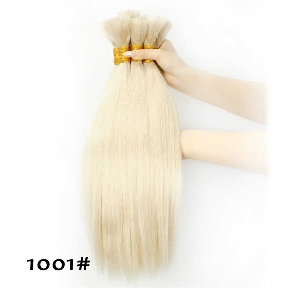 Light Blonde Human Braiding Hair Bulk No Weft Extensions 100G Remy Straight Hair Bundles