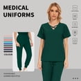 thumbnail image 2 of VIAOLI Womens Scrub Set - V-Neck Top and Elastic Waist Jogger Pants for Nursing Workwear, Multiple Colors, Sizes S-XXL, 2 of 6