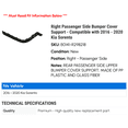 thumbnail image 2 of Right Passenger Side Bumper Cover Support - Compatible with 2016 - 2020 Kia Sorento 2017 2018 2019, 2 of 2