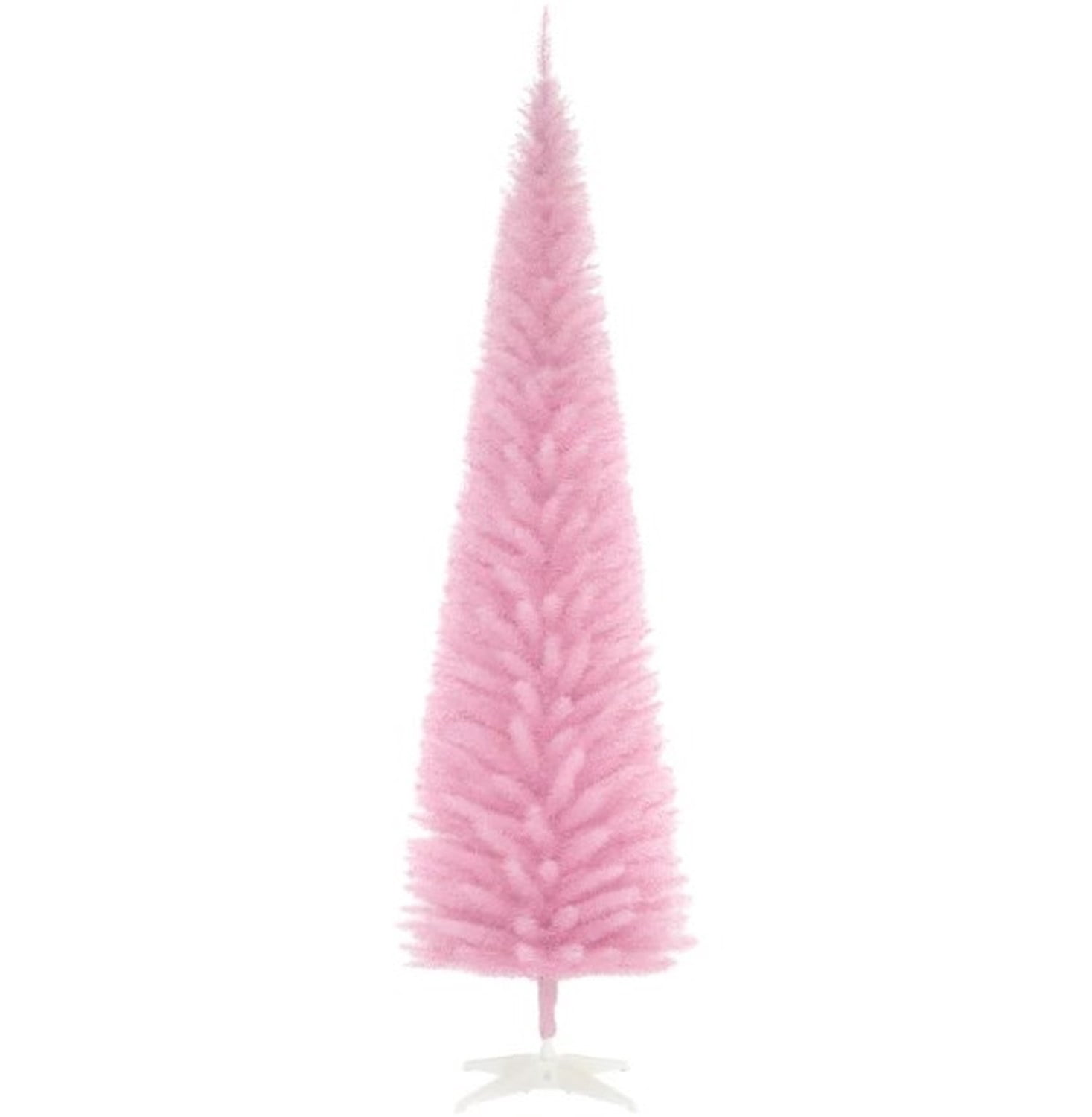Pink Artificial Pencil Christmas Tree 7ft with 499 Branch Tips and Plastic Stand