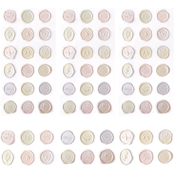 Wax Seal Stickers, 54Pcs Champagne Gradient Soft Foam Self-Adhesive Envelope Seal Stickers for Party Favors Invitations Wedding Baby Shower Birthday