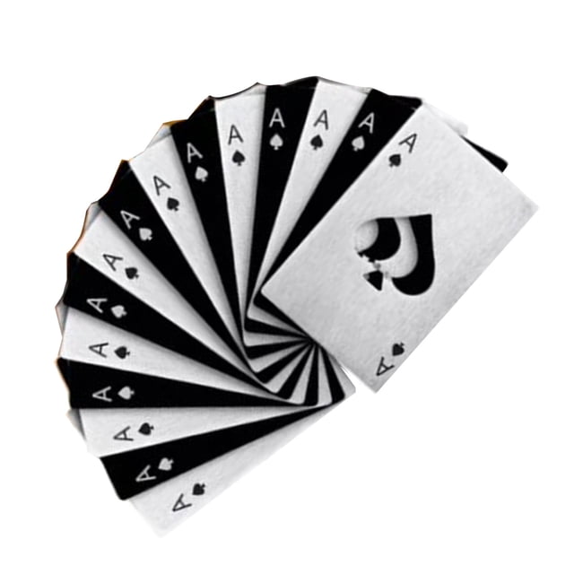 Abrebotellas de cartas de póquer de acero inoxidable, 20 piezas Abrebotellas de póquer de acero inoxidable Abrebotellas de cartas de póquer Diseño revolucionario Jadeshay A