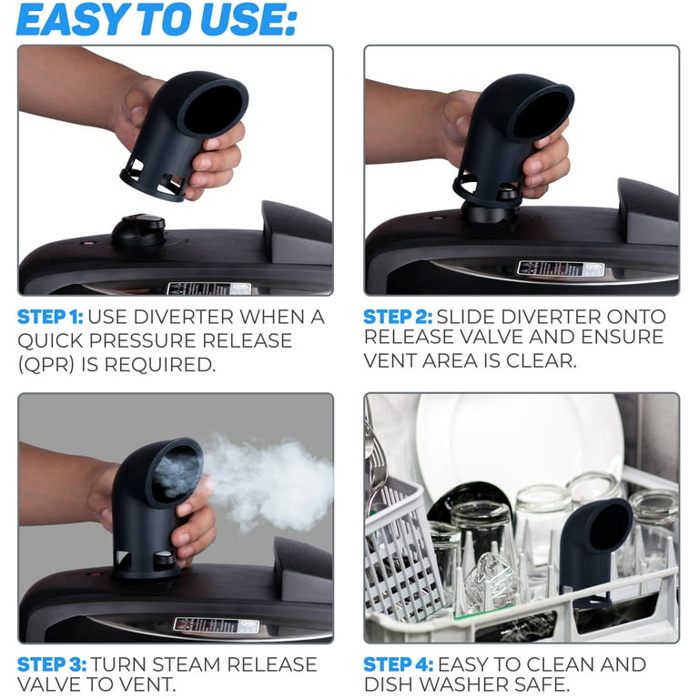 The Steam Boss Diverter Compatible with Instant Pot LUX Ninja Foodi and more Black