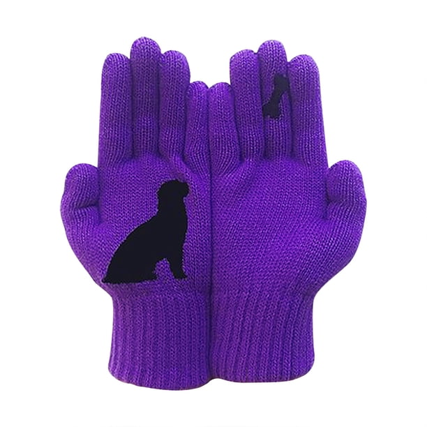 1 Par De Guantes Táctiles De Invierno Para Mujer, Con Forro Polar Cálido, Puños Elásticos De Punto, Guantes Para Escribir Mensajes, Dedos Separados, Guantes De Lana Gruesa