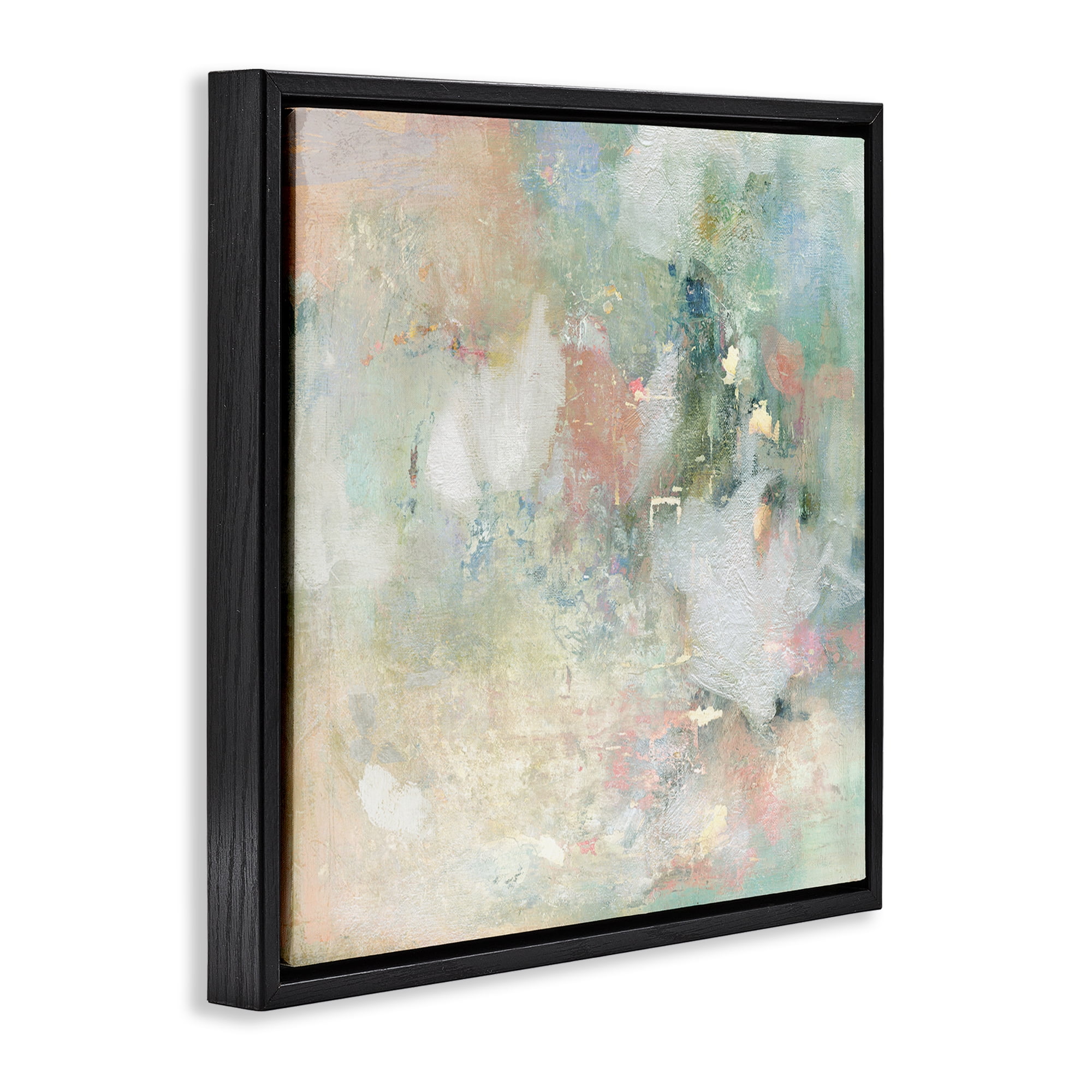 Stupell Industries Serene Pastel Brushstroke Harmony Black Framed Floater Canvas Wall Art, design by Carol Robinson