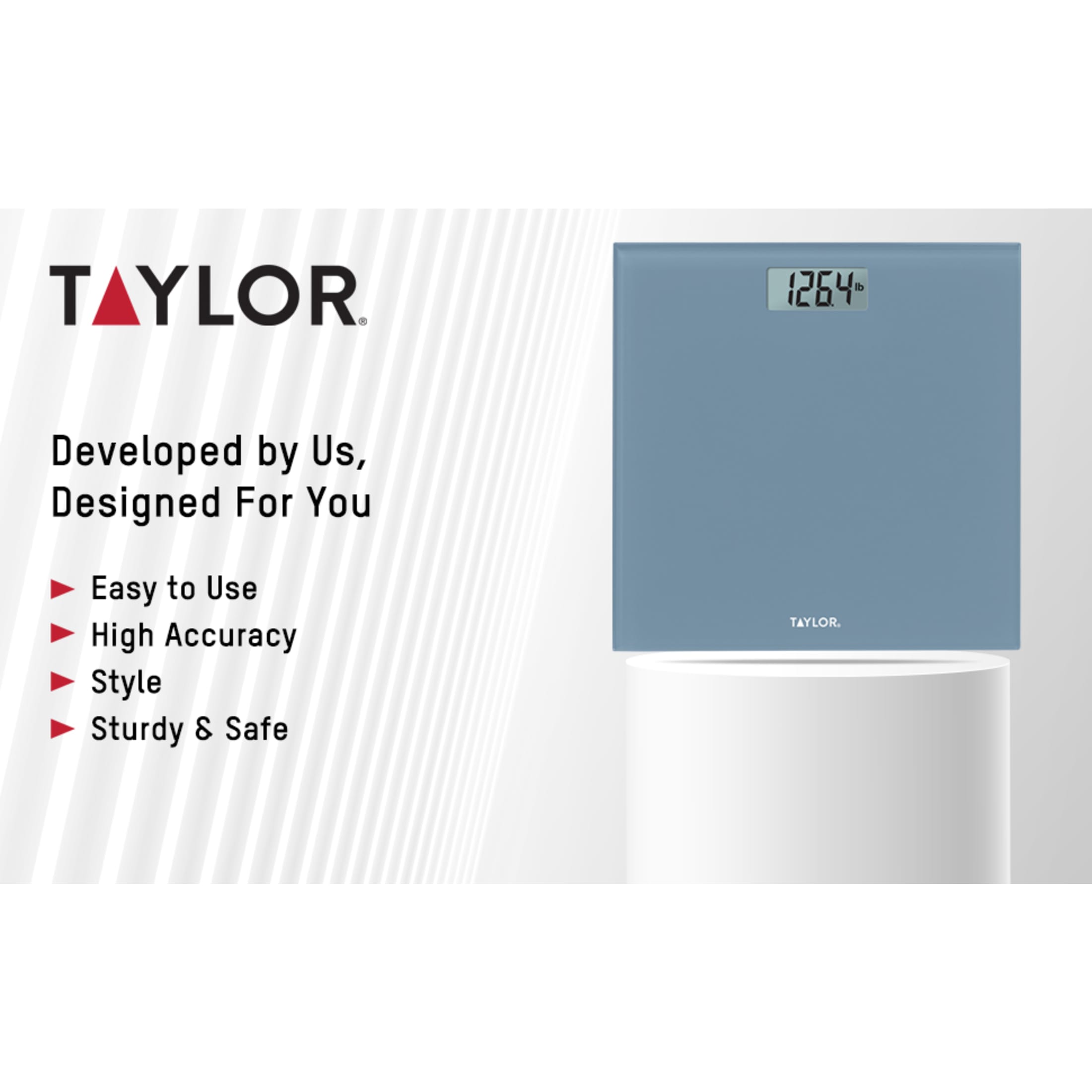 Taylor Digital Glass Bath Scale, Slate Blue