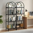 thumbnail image 6 of BouPower 72 Inch Tall Bookshelf, Arched Bookshelf 4/5 Tier Bookcase, Industrial Open Book Shelves for Living Room, Modern Freestanding Display Shelving Unit Storage Rack with Metal Frame for Bedroom, 6 of 9