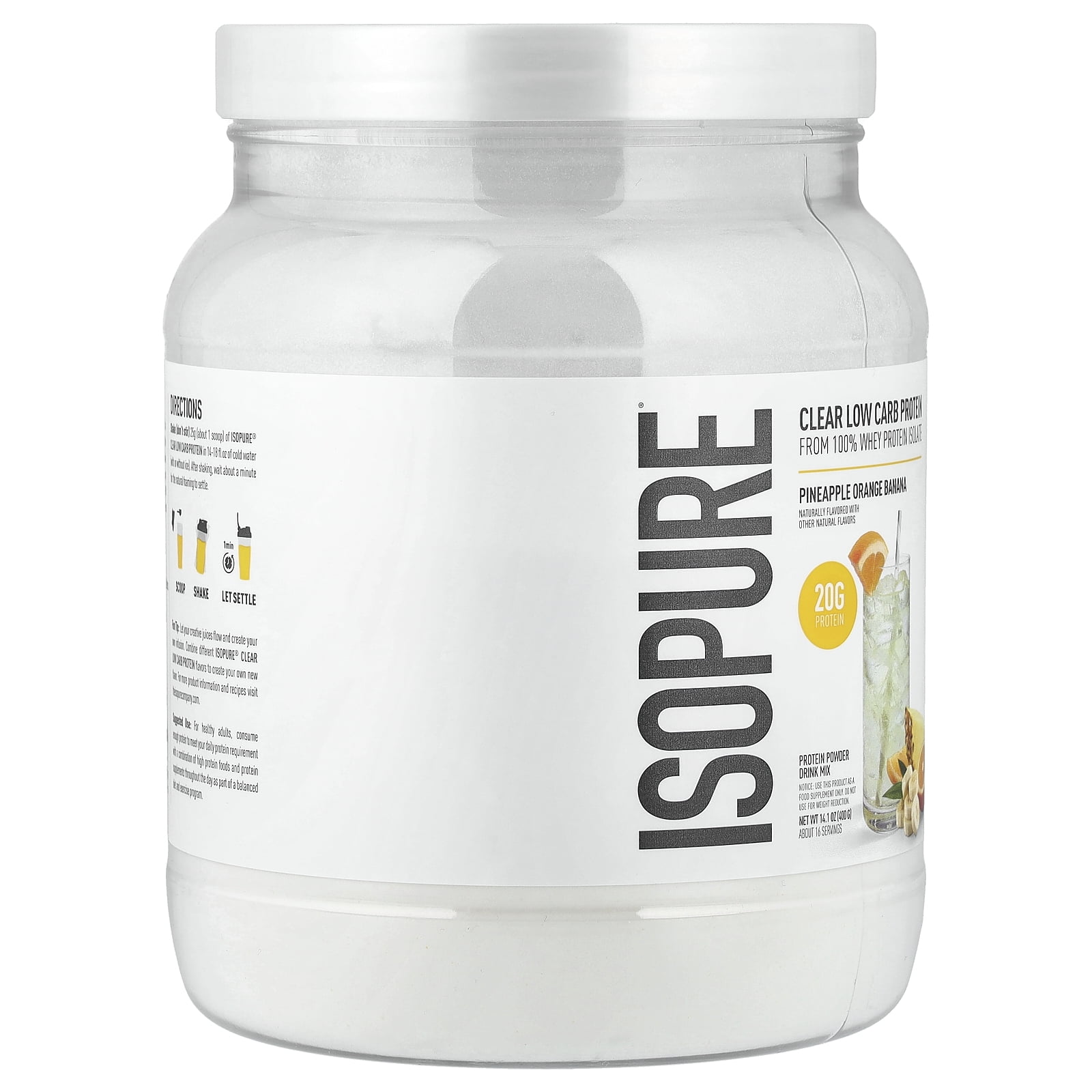 Isopure Infusions Whey Protein Powder, Pineapple Orange Banana
