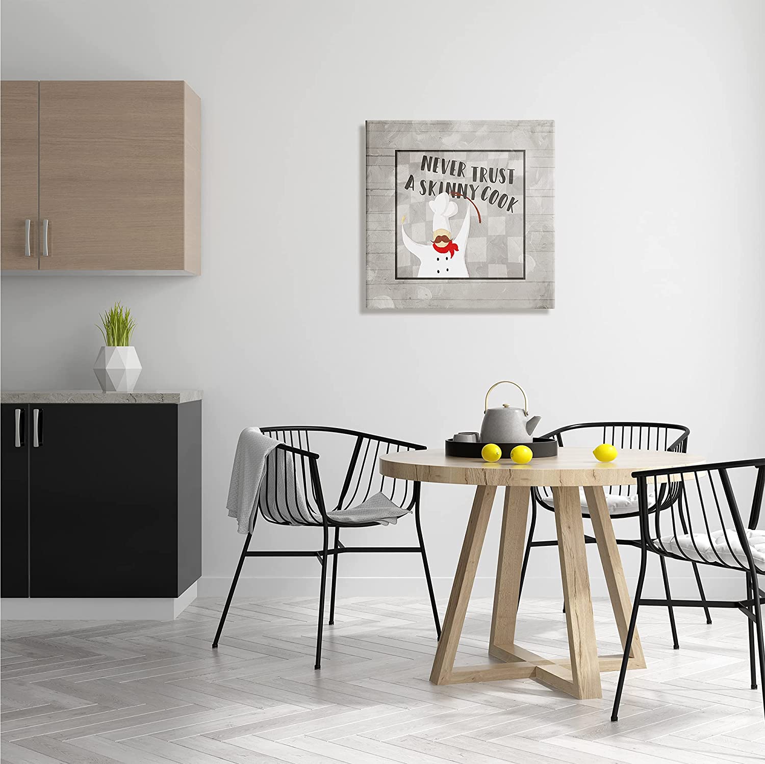 Stupell Indtries Never Trt Skinny Cook Phrase French Mtache Chef,24 x 24,Design by Milli Villa