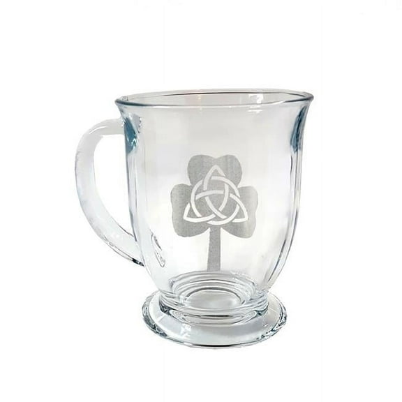 Lyoncraft COTC01 16 oz Trinity Clover Engraved Glass Coffee Mug