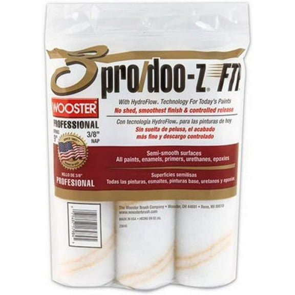 The Wooster Brush Company RR663-9 Pro Doo Z FTP Roller Cover 3/8-Inch Nap, 3-Pack, 5 Set