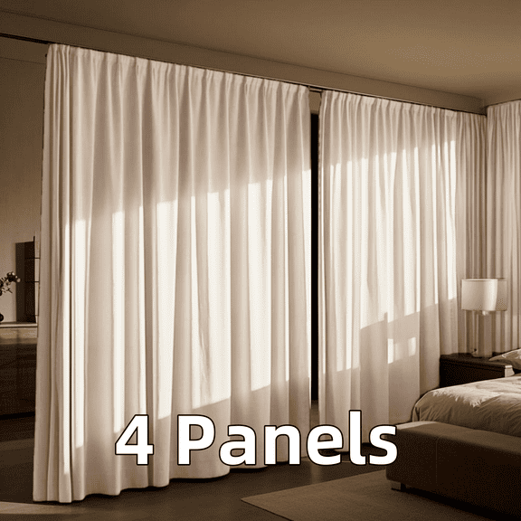 Multi-Functional Velvet Curtains with Rod Pocket for Divide Room, Thermal Insulated Super Soft Privacy Noise Reducing Light Filtering Velvet Drapes for Door Curtains, 4 Panels