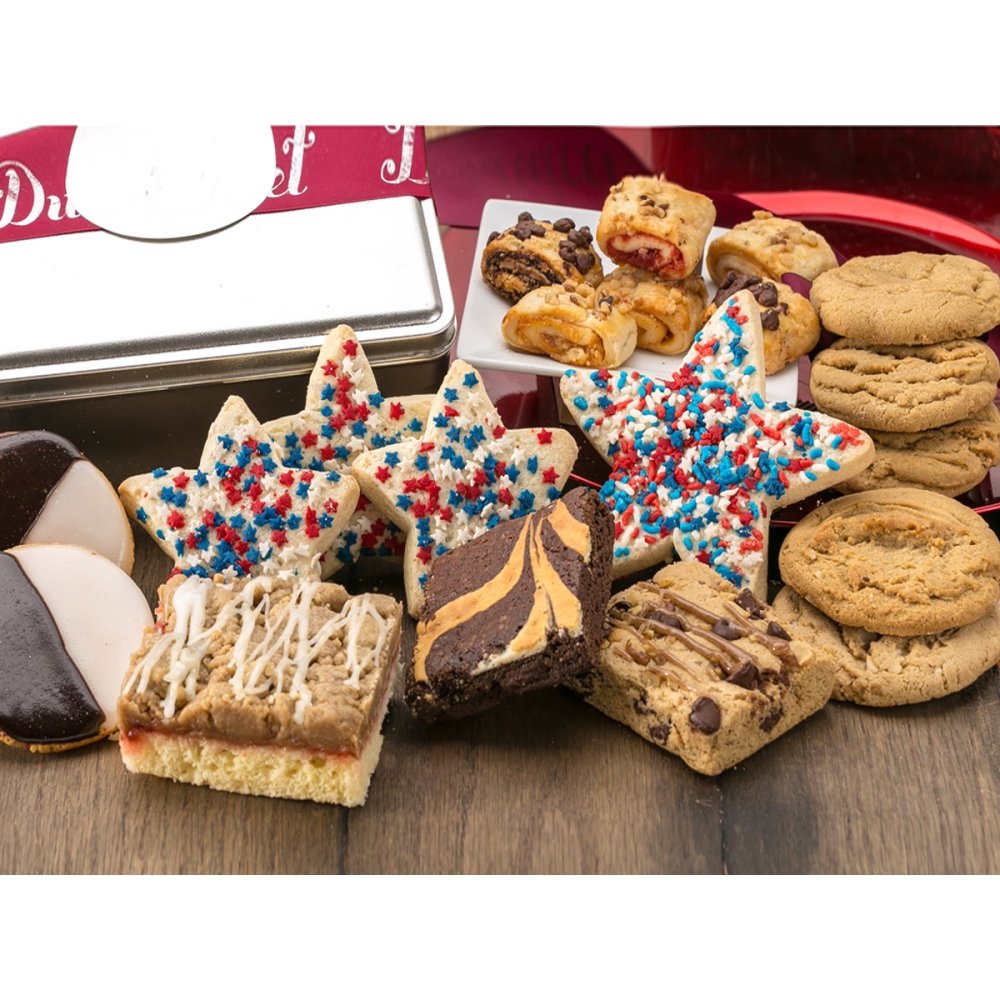 Dulcet Gift Baskets Patriotic Gourmet Star Cookie & Brownie Gift Basket
