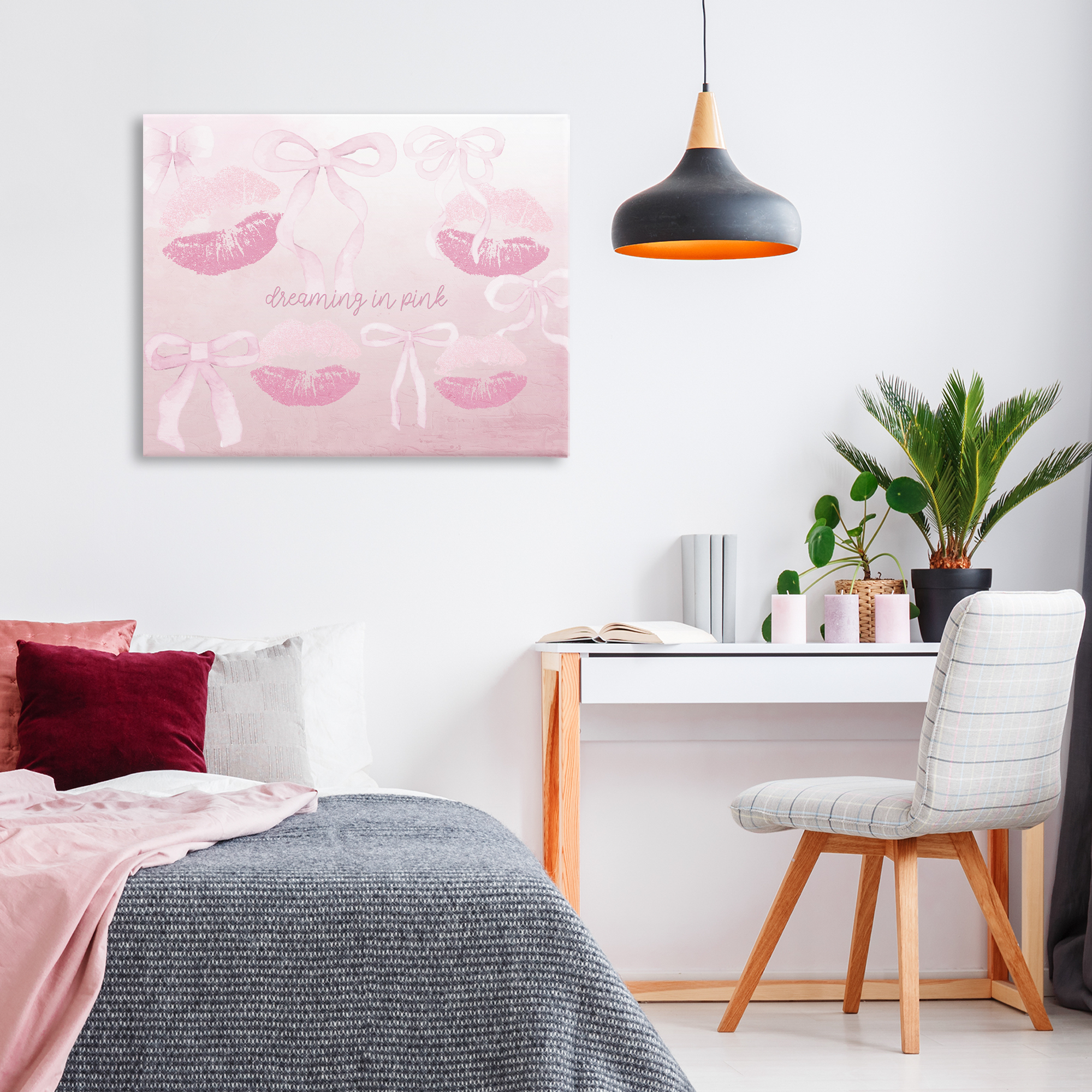 Dreaming In Pink Canvas Wall Art, design by Kim Allen