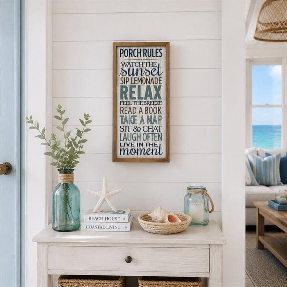 Farmhouse Wall Decor Wooden Sign, Rustic Home Decor for Front Porch Entryway Living Room, Inspirational Quote Hanging Wall Art for Country Style House