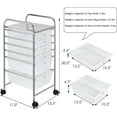 thumbnail image 2 of RONG-3 6-Drawer Organizer Cart Tools, Mobile Utility Storage Cart with Removable Drawers & Lockable Wheels, Rolling Storage Cart with Wheels for Home Office,Clear, 2 of 9