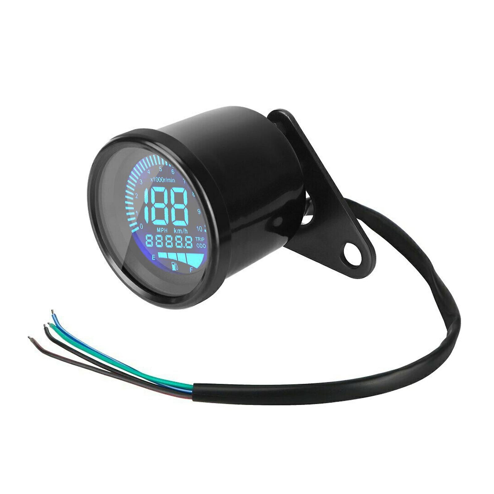 Retro Motorcycle Digital Speedometer Led Lcd Odometer Tachometer Fuel