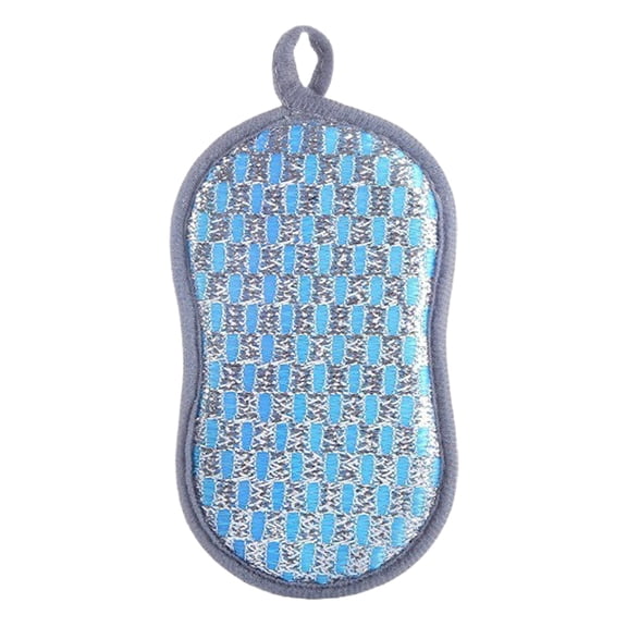1 Pc Kitchen Scrub Sponges Multi-Purpose Scrub Sponges Reusable Washable Sponges Microfibre Scrubbing Sponge Heavy Duty Scouring Power Sponges for Kitchen Dishes Plates Pans, 3.54"X6.3", Blue