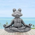 thumbnail image 5 of Farmhouse Outdoor decor, 10X9 in, Cross Legged Meditating Frog, Outdoor Yard decor, Gray Stone, 1 Pc, 5 of 7