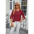 thumbnail image 4 of Anbech Women's Bell Sleeve Tops Chiffon Casual Blouse Tunic Shirts Trendy Design 2025 Summer Tshirt, 4 of 8