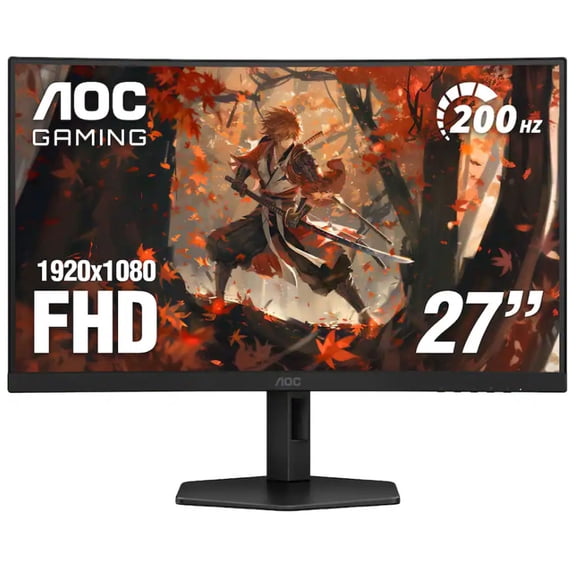 Restored AOC - C27G4HX 27" VA Panel Curved Gaming Monitor, LED, FHD (1920x1080), 200Hz, 0.5ms, Freesync - Black