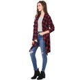 thumbnail image 3 of INSPIRE CHIC Women's Handkerchief Hem Open Front Plaids Cardigan, 3 of 7