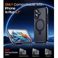 thumbnail image 2 of Magnetic for iPhone 16 Plus Case Waterproof, [Built-in Ring Invisible Stand & Screen Protector][IP68 Underwater][Dropproof][Dustproof][Real 360] Shockproof Protective Phone Case 6.7'', 2 of 7
