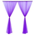 thumbnail image 2 of Wedding Party Window Screen Decoration Bedroom Outdoor Semi Transparent Mesh Curtains, Dark Purple, 2 of 9