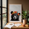 thumbnail image 6 of Floral Baby Bear - Photography Animal Flowers Floral Humor Portrait Black and White Whimsical Oak Framed Wall Art Print 20 x 30 inches, 6 of 59