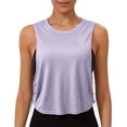 thumbnail image 3 of Women's Workout Tank Tops Lightweight Sleeveless Athletic Tops Drawstring Side Ruched Yoga Running Shirts Light Purple L, 3 of 6