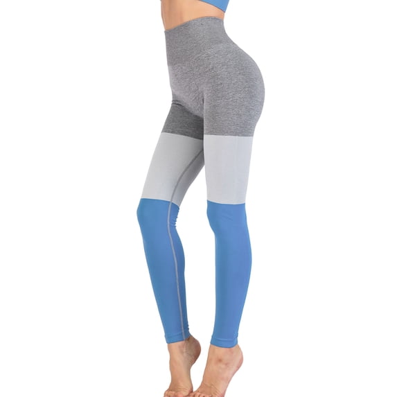 Juniors Fashion Colorblock Yoga Athletic Leggings High Waisted Workout Slimming Tight Pants Trousers for Four Color