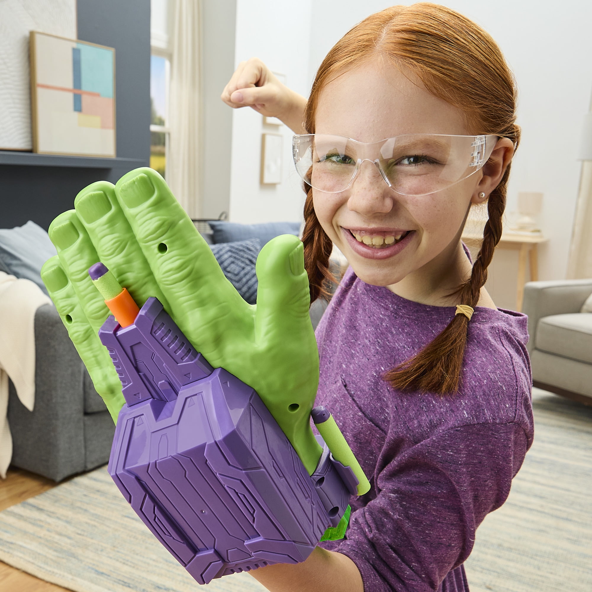Marvel Avengers Hulk Thunderclap Blaster Roleplay Toy with 3 NERF Darts, Ages 5+