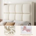 thumbnail image 5 of Mabor Queen Size Bed Frame Tall Headboard Upholstered Platform Bed Frame with 9 Metal Legs, No Box Spring Needed, White, 5 of 8