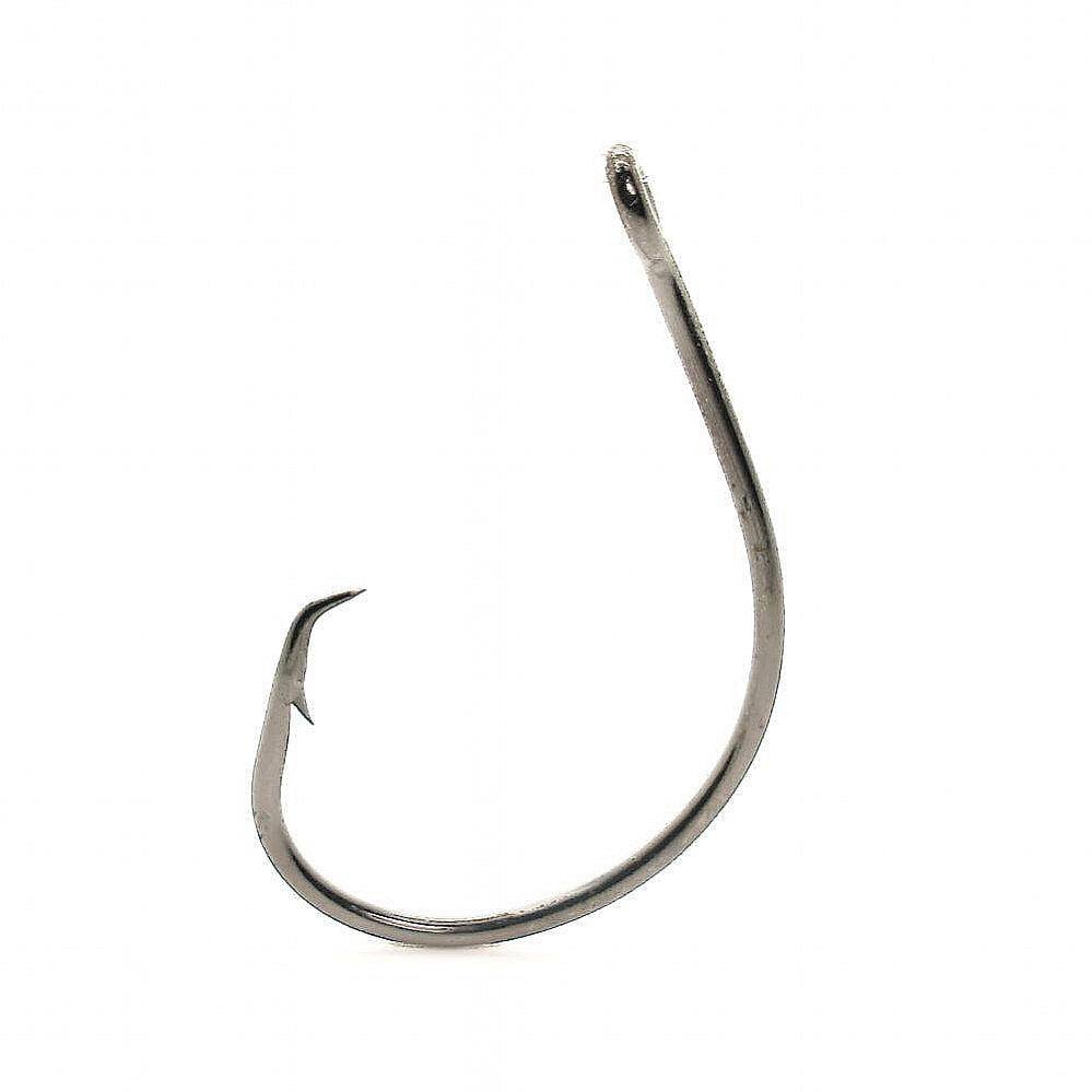 Mustad Demon Circle in Line Wide Gap 1X Fine Wire Hook (100 Pack), Black/Nickel, Size 7/0