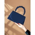 thumbnail image 4 of Women's Ruched Top Handle Handbag Navy Blue Shoulder Bag Elegant Satchel Purse for Party Evening Events, 4 of 7